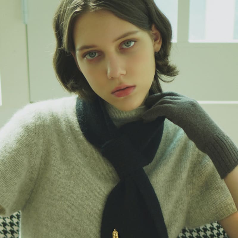 Masmarulez Msrz easy hole pendant knit muffler_6colors