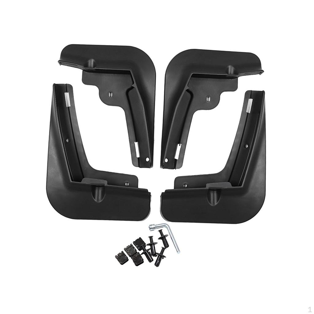 4Pcs Mudflaps Tires Splash Guards Kit Front Rear Protection with Screws Accessory for Dolphin Easily