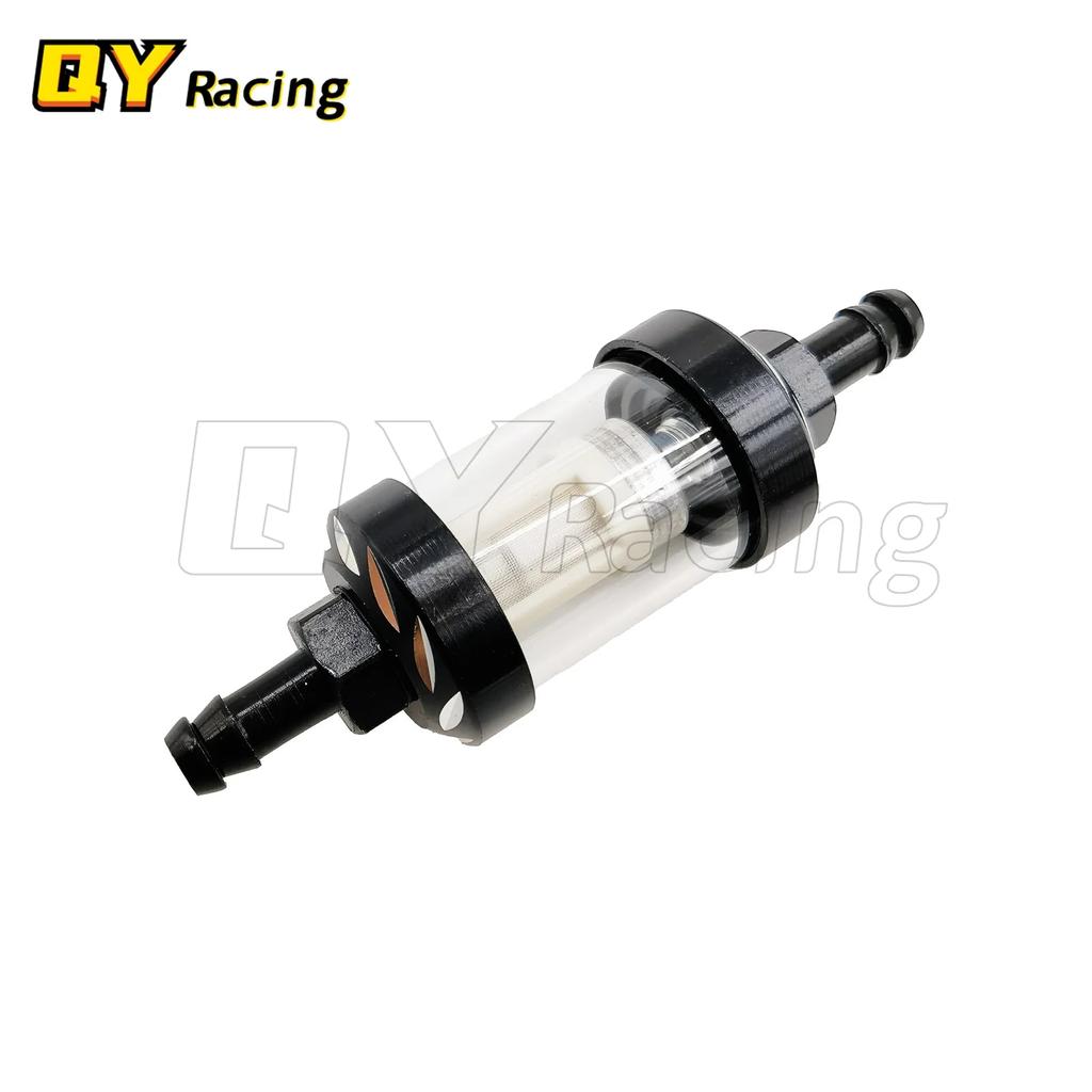 8mm CNC Aluminum Alloy Glass Motorcycle Gas Fuel Gasoline Oil Filter Moto Accessories For ATV Dirt Pit Bike Motocross