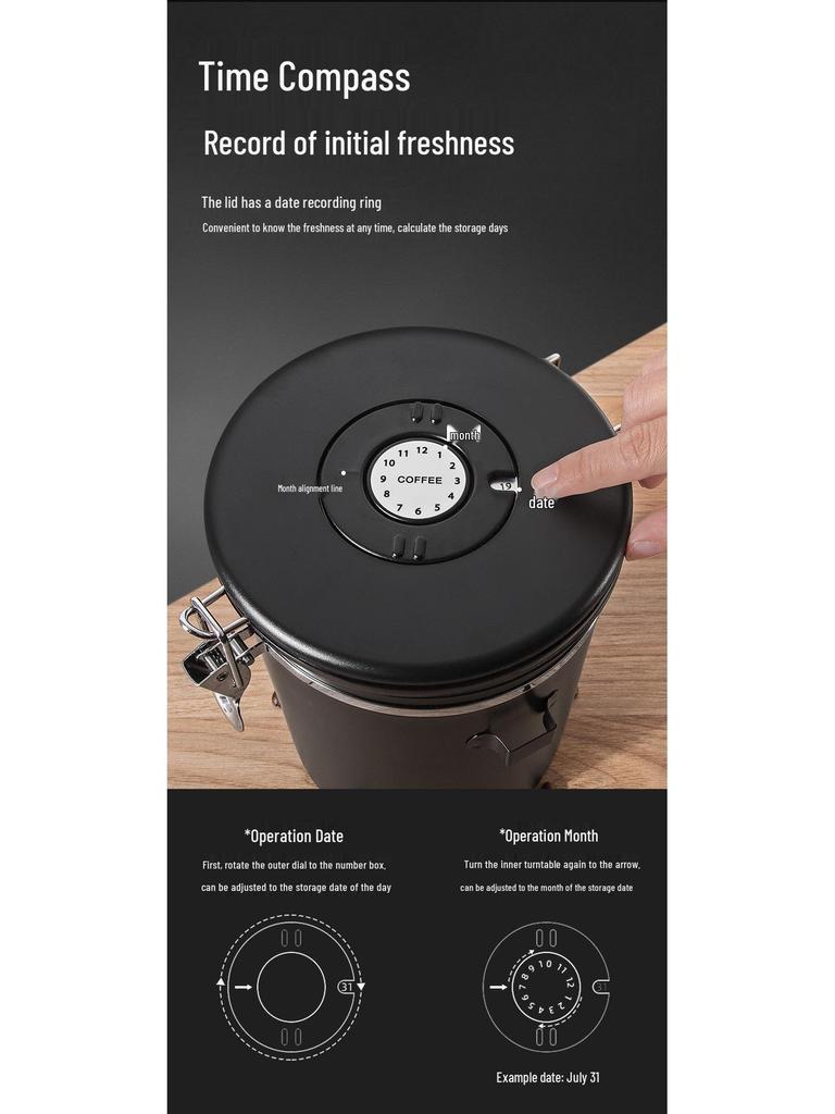 304 Stainless Steel Airtight Pet Food Canister with Exhaust Valve and Breathable Seal, 2.8L