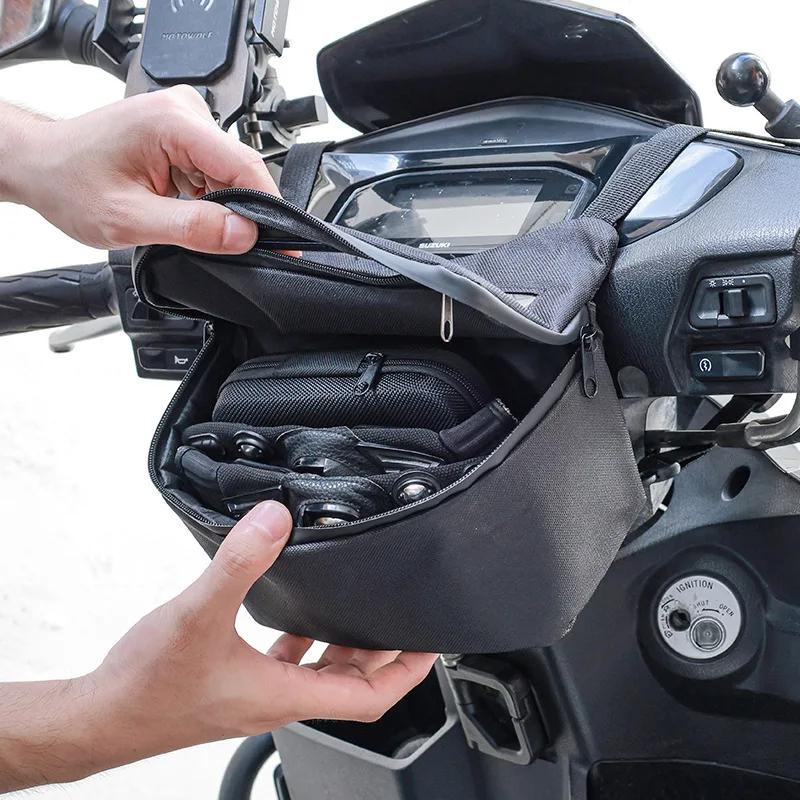 Motorcycle Handlebar Front Bags Waterproof Dry Bag Touch Screen Phone Holder Motorcycle Front Basket Handlebar Storage Bag