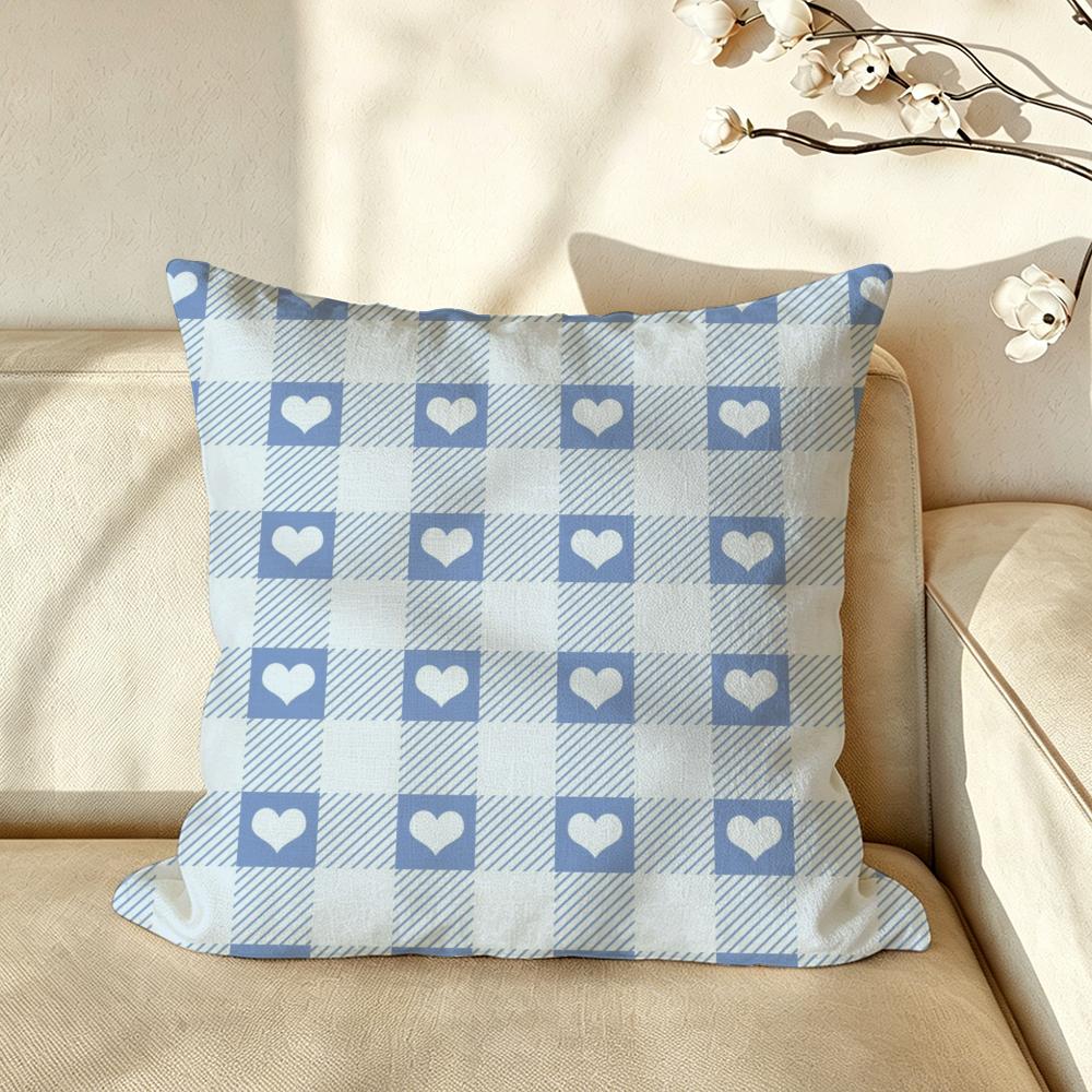 Art PPlaid PPatterns Cushion Cover Pillow Case Antidustmite Pillowcase Silky Short Plush Sofa Cushion Cover hot