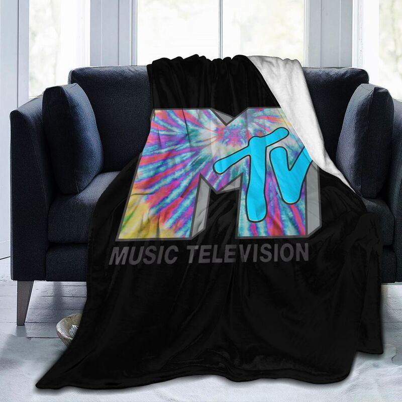 MTV Flannel Fleece Blanket Music Television Warm Cozy Lightweight Anti-Pilling Fuzzy Throw Blankets for Couch Bed Sofa Travel