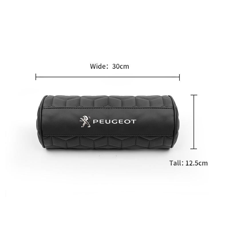 Car Round Leather Neck Protection Memory Cotton Headrest For Peugeot 208 3008 308 2008 207 508 607 106 406 407 307 206 301 408