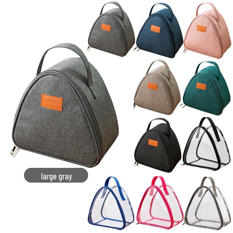 Insulated Japanese-Style Bento Tote Bag with Onigiri Design - Thick Aluminum Foil Layer for Office or Student Lunches