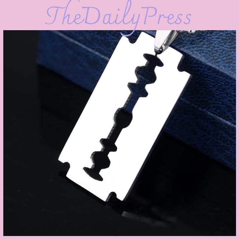 Trendy Punk Blade Alloy Necklace With Geometric Pendant For Gift Giving And Daily Wear