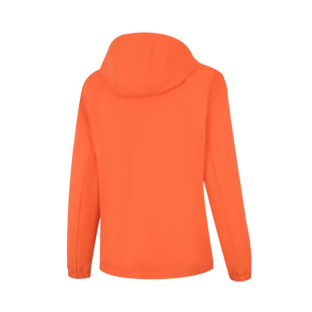 Li Ning Group Purchase Series Logo Raglan Zip-Up Hooded Sports Windbreaker Women Outerwear Orange AFDU626-6