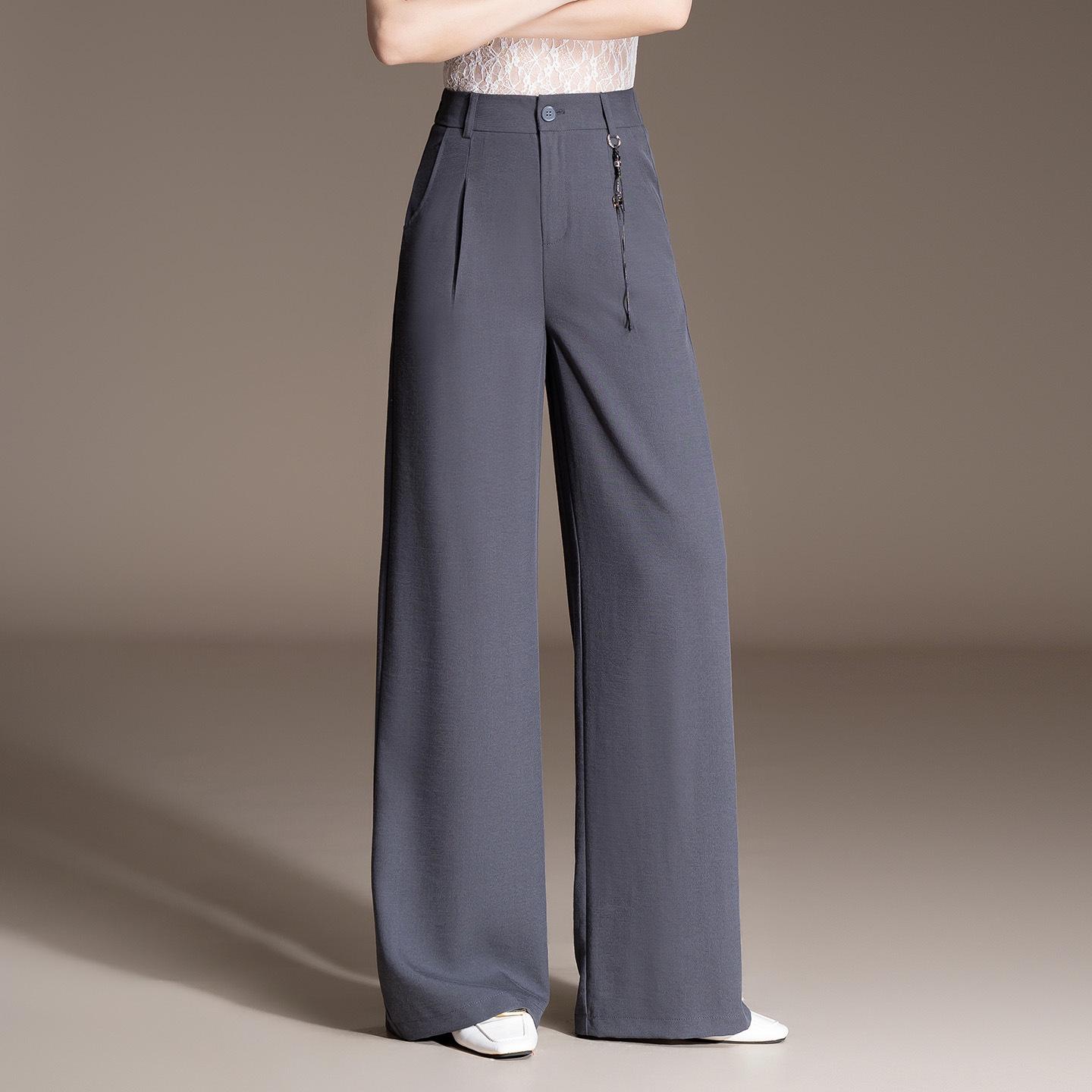 

Spring 2026 Commuting Fashion Slimming High-Waist Pants: Drapey, Straight-Leg, Slim, and Wide-Leg Styles Available. 4XL серый