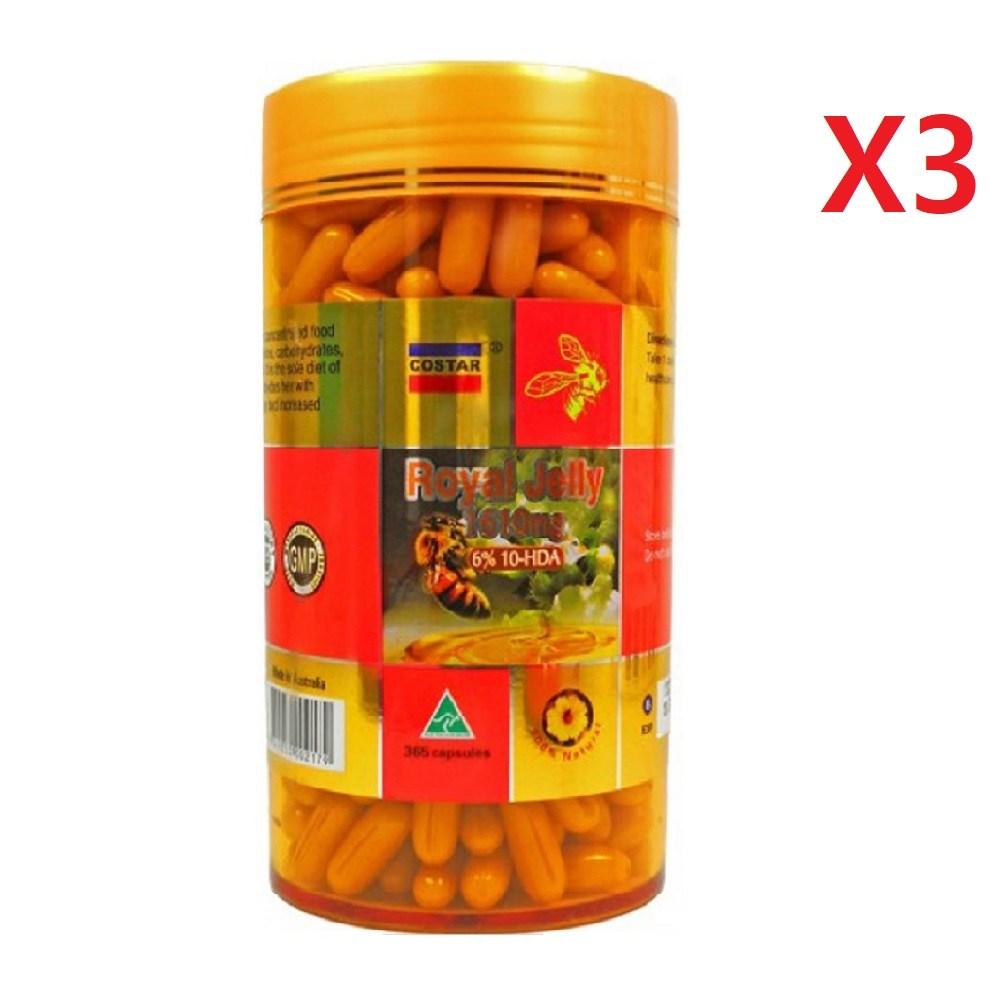 Australia Costa High-Content Royal Jelly 6% 10-HDA 1610mg 365 Tablets - 3 pcs