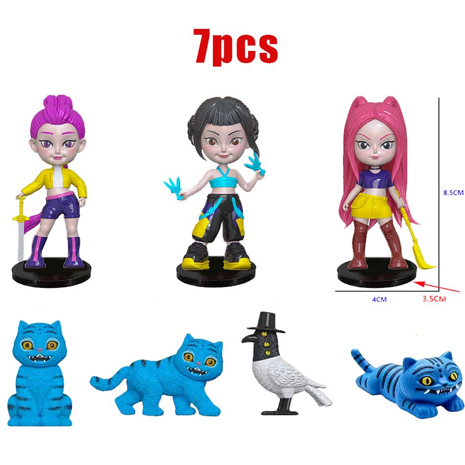 NEUE Kpop Dämonenjäger Figur Cartoon Kawaii Tiger Rumi Mira Zoey Actionfigur PVC Schreibtisch Dekoration Modell Puppe Spielzeug Kinder Geschenke