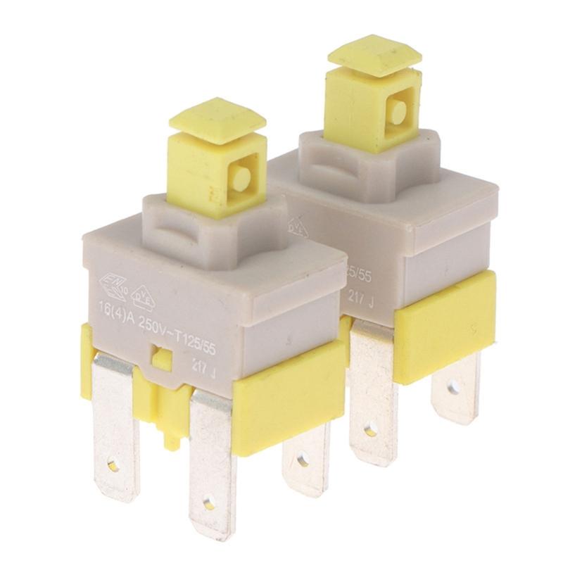 Self Locking Push Button Switches 4 Pin 16A 250V Locking Power Switches Plastic Texture Suitable for Various Appliances