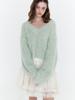 FABRICSEOUL V Neck Feather Knit
