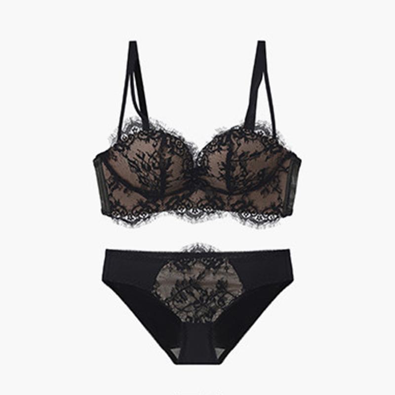 Sexy Lace Lingerie Set for Women Push-Up Padded Wireless Bra Comfort & Breathable Bra Set
