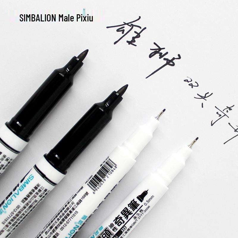 

Lion 685 Double-Headed Oily Marker Pen - Red, Blue, Black