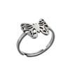 Aesthetic Butterfly Animal Couple Ring For Lovers R Stainless Steel Gold Plated Open Ring Luxury Quality Jewelry