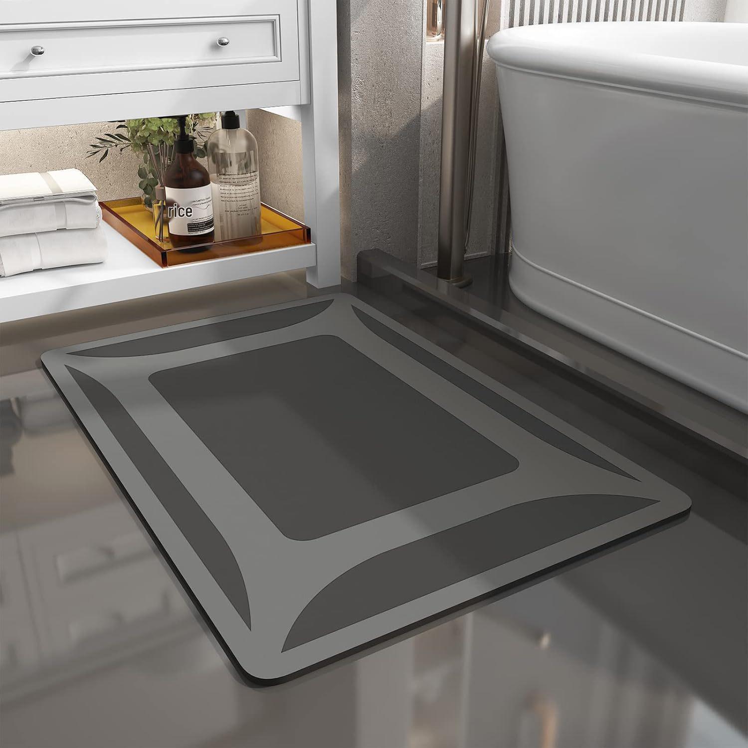 Nordic Simple Line Diatom Mud Anti-Slip Bathroom Mat 40x60cm New Diatom Mud
