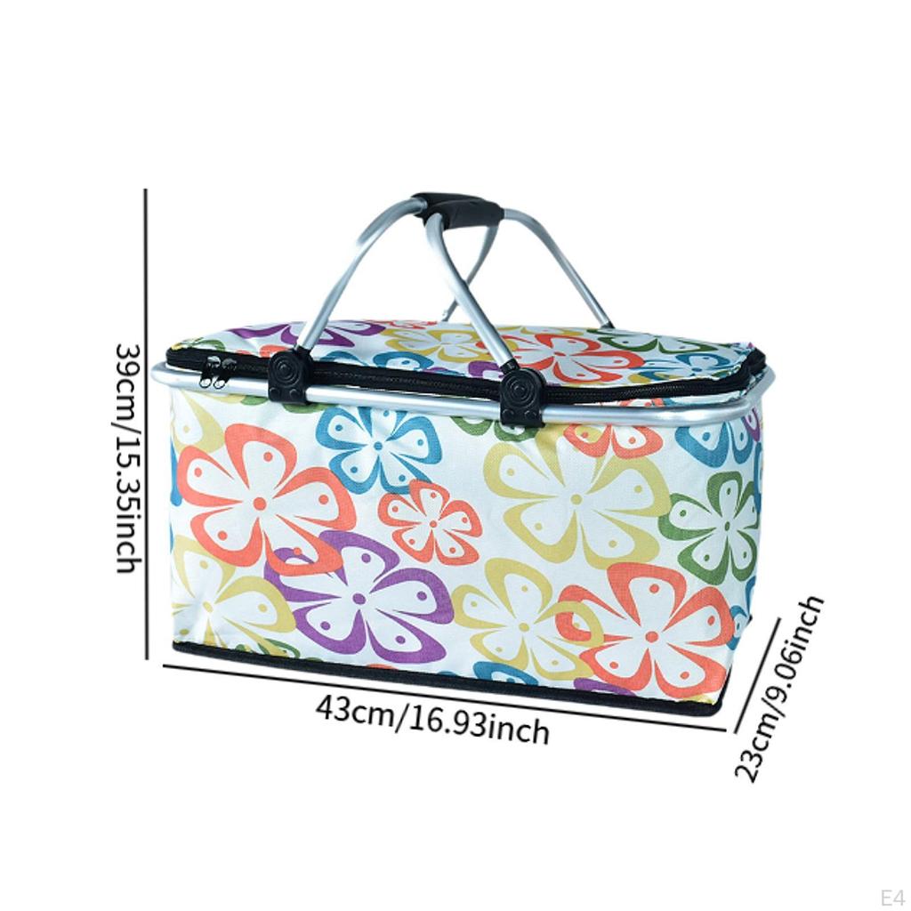 Kühltasche mit auslaufsicherem Innenfutter, isolierter Picknickkorb, multifunktionaler Thermo-Kühl-Lunch