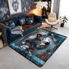 Black Floral Bat 5x7 Area Rug Halloween Bats Living Room Rug | Boho Flowers Rugs for Bedroom, Romantic Plant Gothic Carpet Indoor Floor Mat