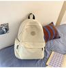 School bag Japanese simple solid color backpack light commuting large capacity student school bag casual versatile outdoor travel backpack