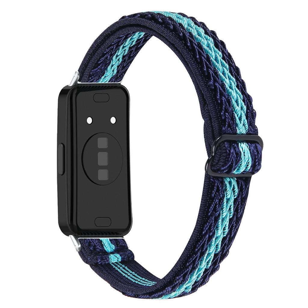 For Huawei Band 10/9/8 Adjustable Nylon Watch Band Wave Design Elastic Wrist Strap