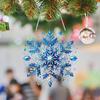 Snowflake Theme 2D/Flat DIY Rhinestone Diamond Art Window Pendants Special Shape Diamond Art Pendant Home Wall Decoration Crafts