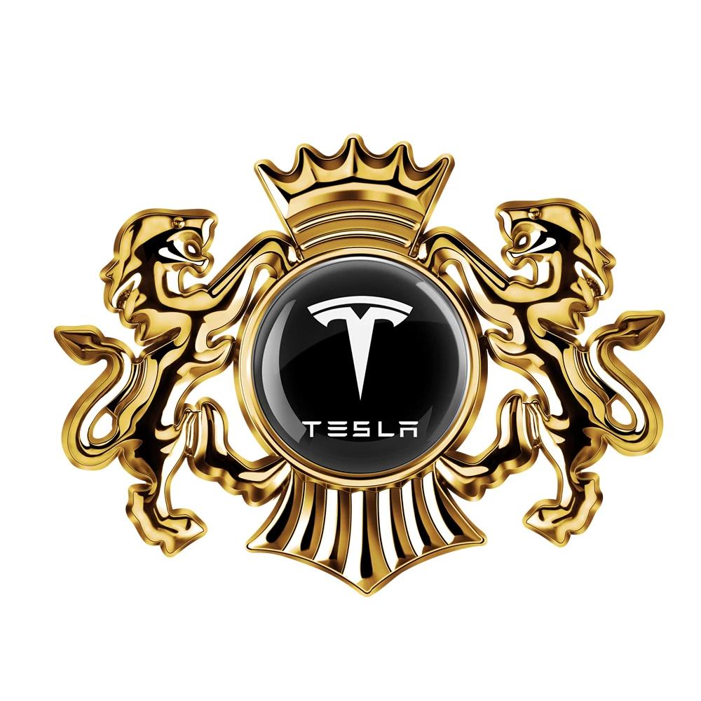 

Car Sticker Tesla 1/2PCS Car Styling 3D Metal Lion Crown Badge Body Fender Trunk Emblem Sticker For Tesla Model 3 Model S Model