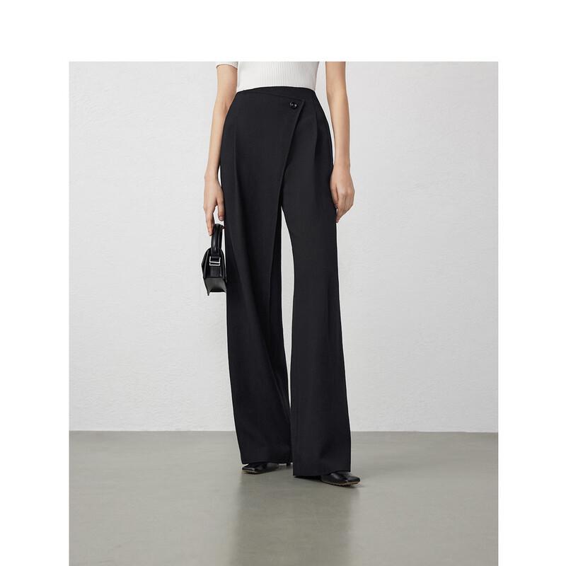 LANCY High-Waist Drape Wide-Leg Trousers