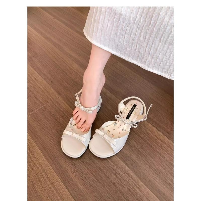 Coarse Heel Round-toe Women's Shoes - New Trendy and Versatile High-heeled Sandals
