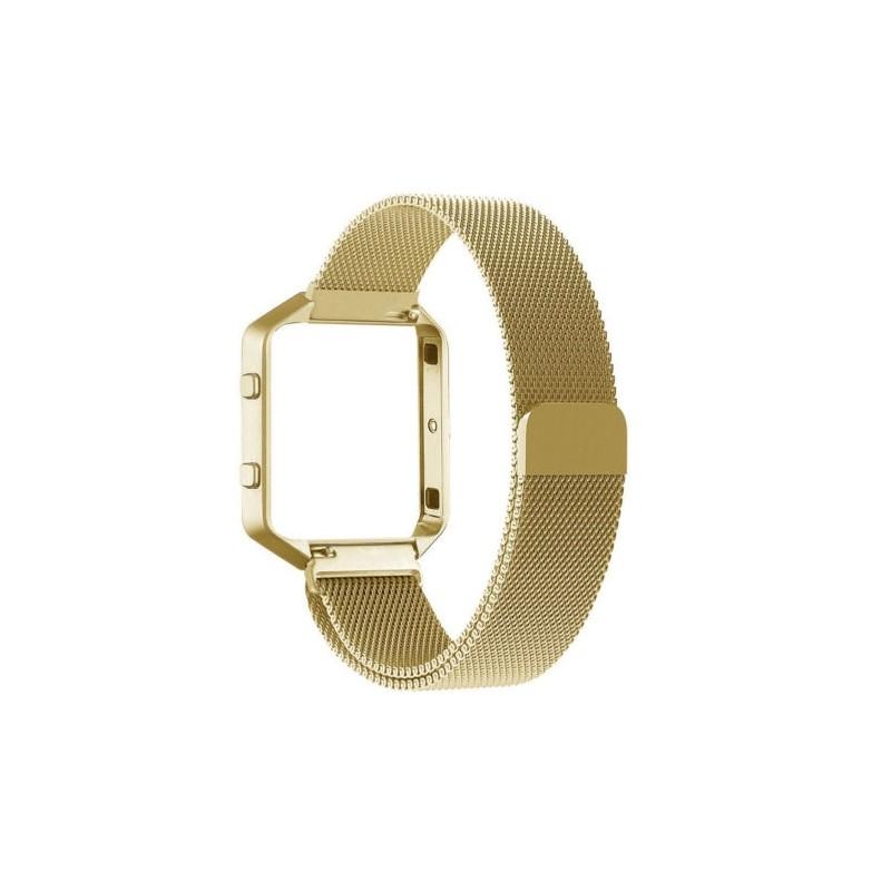 Elegant Milanese Metal Strap Wrist Band Bracelet With Frame For Fitbit Blaze Watch Tracker
