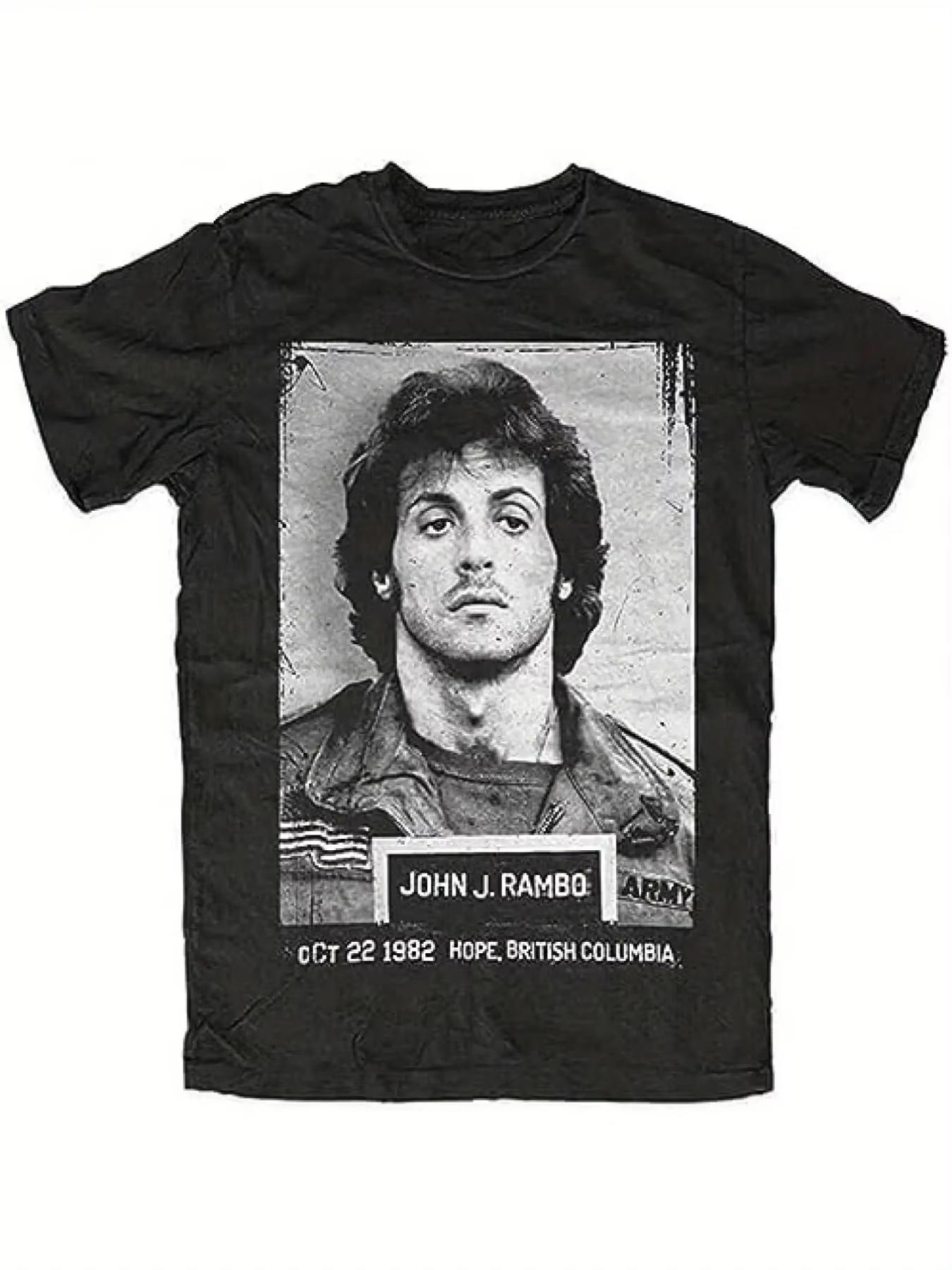 Unisexs John Rambo Theme Tshirt Iconic Movie Pattern Retro Unisexs Pure Cotton Tshirt Summer Unisex Casual Tshirt S