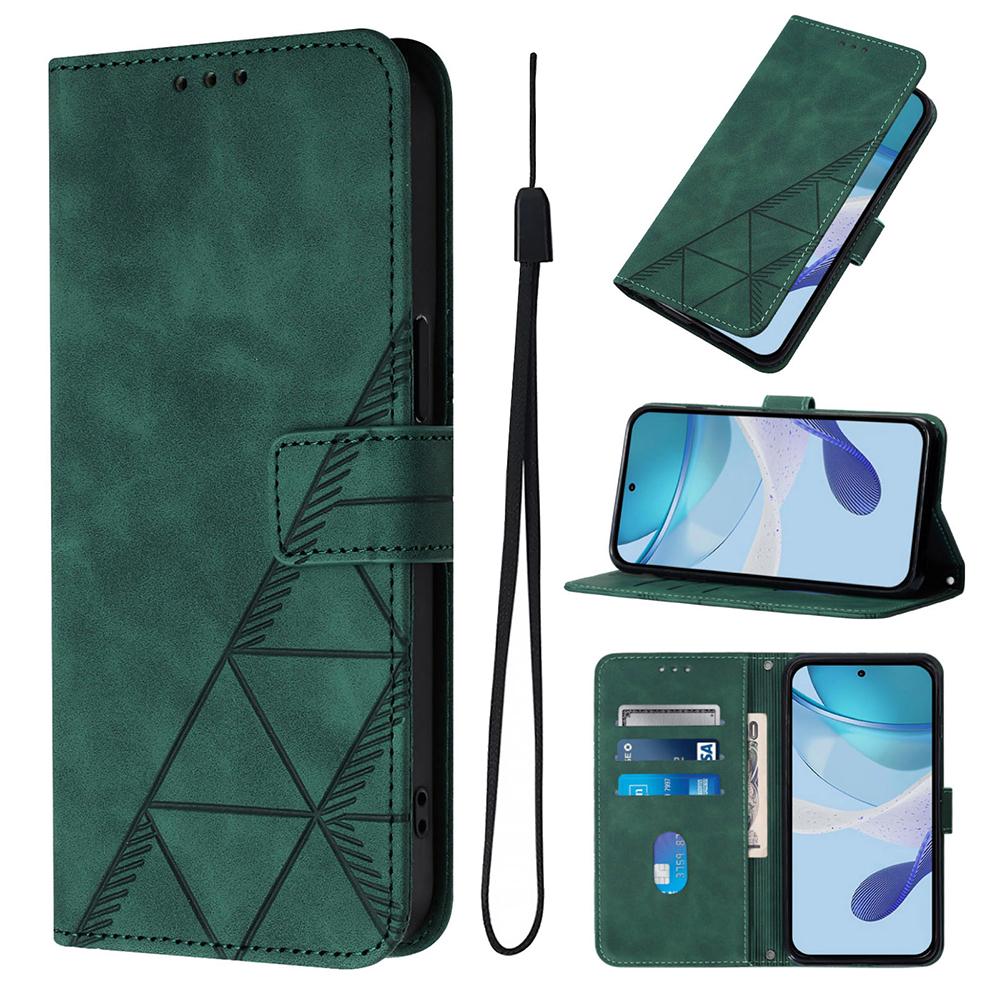Geometric Leather Wallet Case For Moto Edge 50 Fusion 40 Neo G 5G Play G04 G04S G24 G34 G35 G45 G54 Power G55 G75 G84 G85 Cover