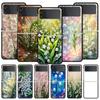 Maiglöckchen Klar Floral Hart-PC Handyhülle Für Samsung Galaxy Z Flip 7 6 5 4 Schwarze Abdeckung Für Galaxy Z Flip3 Faltbare Tasche