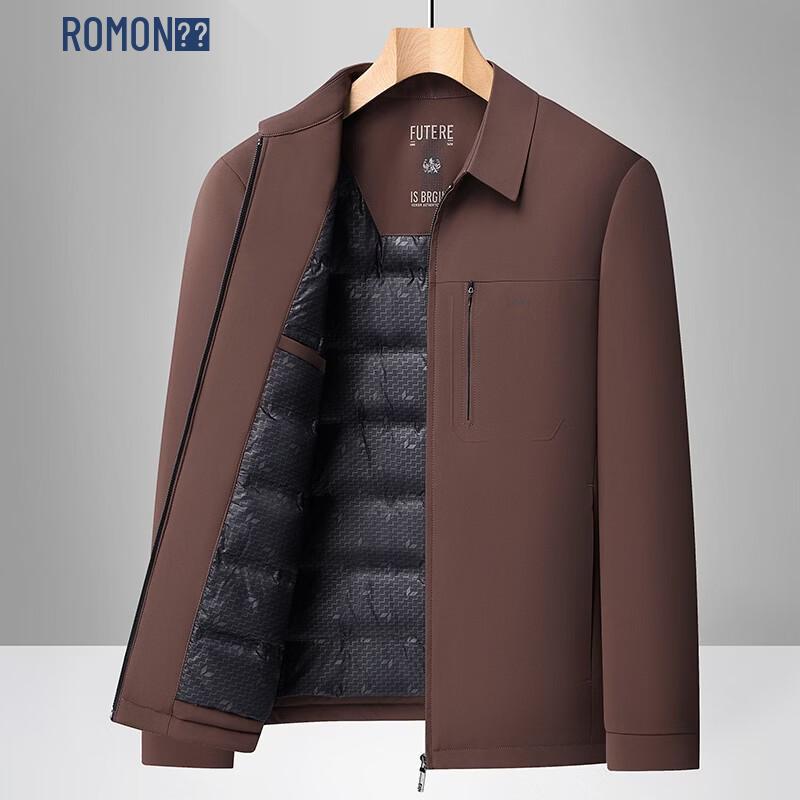 ROMON Men's 90% White Duck Down Executive Collar Jacket