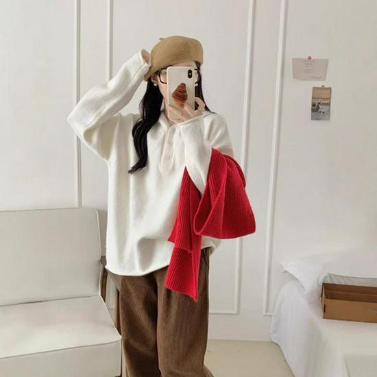 Women's Soft Faux Mink Fur Knit Cardigan - Autumn/Winter Loose Fit, Short, Age-Reducing, Long Sleeve Top