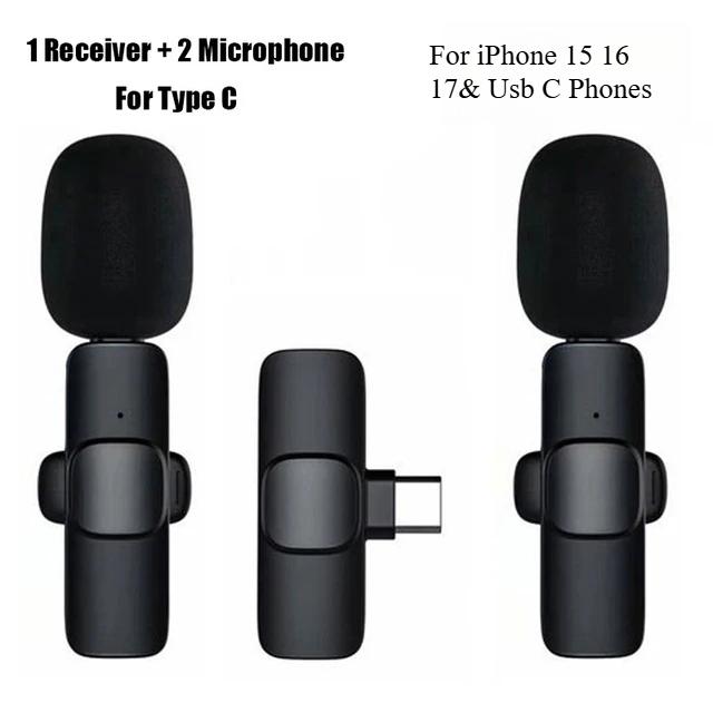 Wireless Lavalier Microphone For iPhone 15/16/17 Series Android Devices Noise Cancelling Mini Lapel Microphone for Vlogging MicGood product