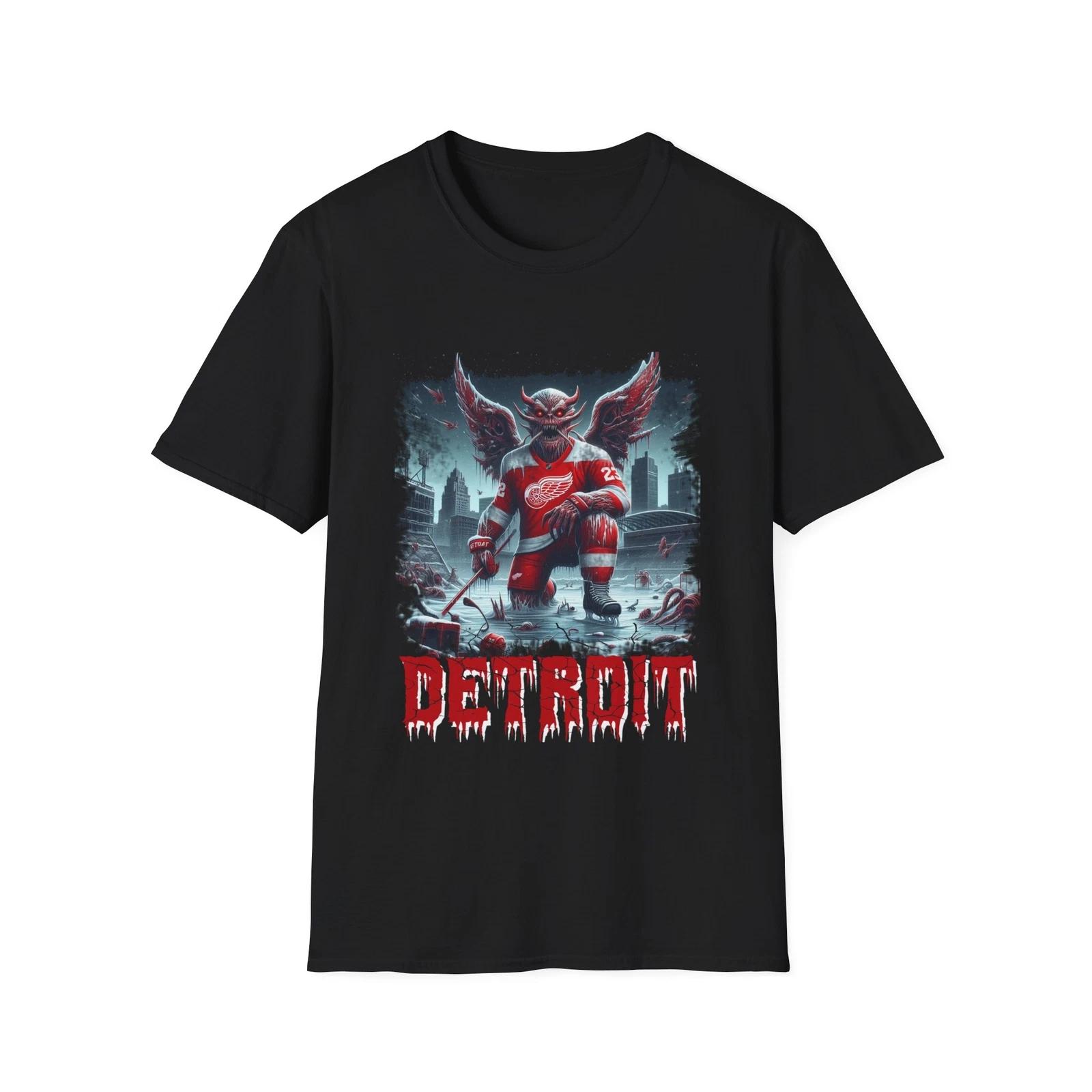 Wings of Fear - Detroit Red Wings Horror Mashup T-Shirt M