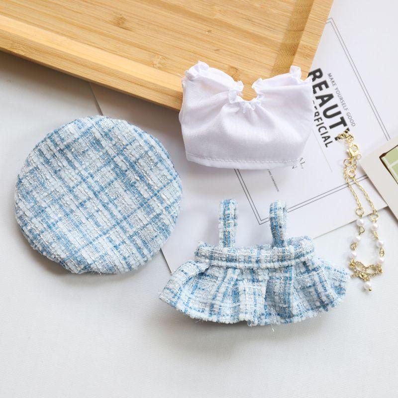 

Повседневный комплект из парусиновой джинсовой юбки 15/17 см с самоклеящейся заменой Labubu 17cm rabub clothes