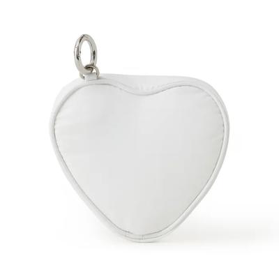 Heart Charm Key Ring, White