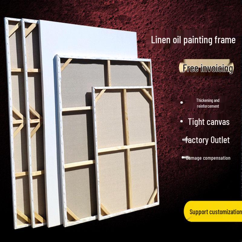 Large Decorative Thickened Oil Painting on Linen Cotton Frame - Framed Canvas Wall Art