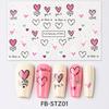 Nail Art Stickers Ins Valentine's Day Romantic Bear Love Letter Love Tree Watermark Sticker