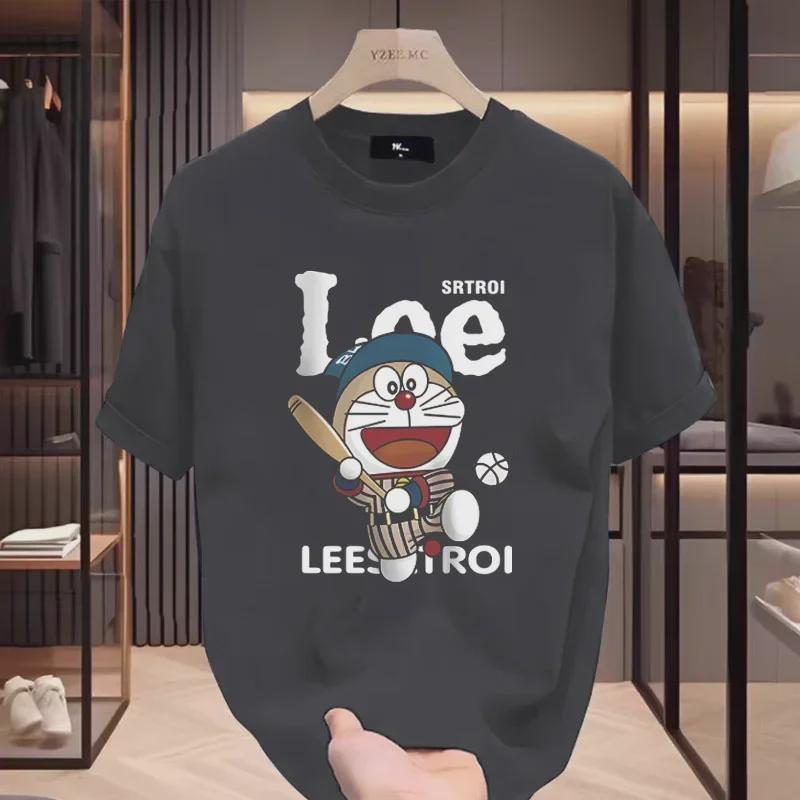 Kurzarm-T-Shirt aus schwerer Baumwolle (230 g) für Herren: Trendy, locker, vielseitig, bedruckter Rundhalsausschnitt für den Sommer