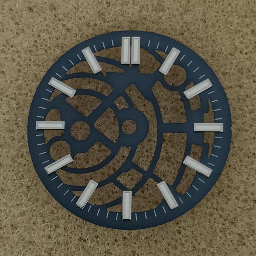 Black White 28.5mm Watch Dial for NH70/NH72 Movement Skeleton Hollow Dial For Diver Watch Accessories Parts luminous accessory