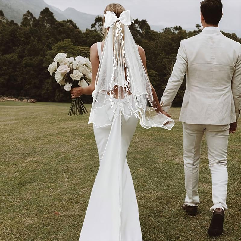 1 lesní dvouvstvová bílá vlaštovčí princezna nevěsta střapcová mašle čelenka 55 * 16,5 cm