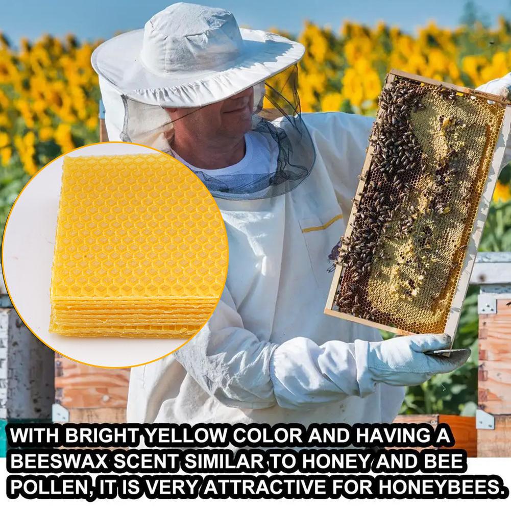 Yellow Honeycomb Foundation Bee Hive Wax Frames Base Sheets Frames Honey Beeswax Sheets Frames Beekeeping Equipment