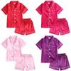 Ice Silk Summer Pajama Set: Men's & Children's Short Sleeve Home Wear In Medium and Large Sizes