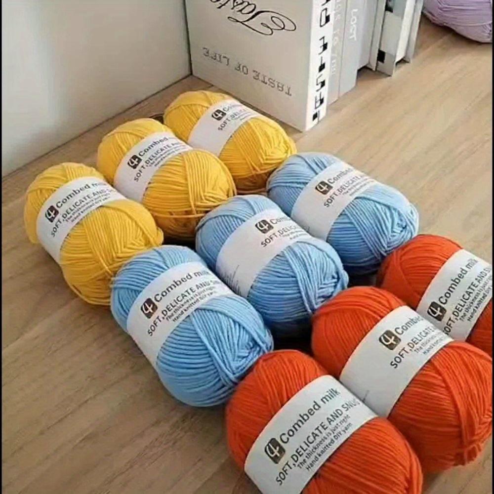 4pcs 4-Strands Multicolor Combed Yarn Bundle Soft Vibrant and Durable Material for DIY Crocheting Knitting Sweater Making Flower Crafting
