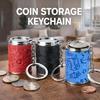 2-in-1 Coin-holding Jar Keychain with Snap Closure Coin Holder  for Supermarket Cashier
