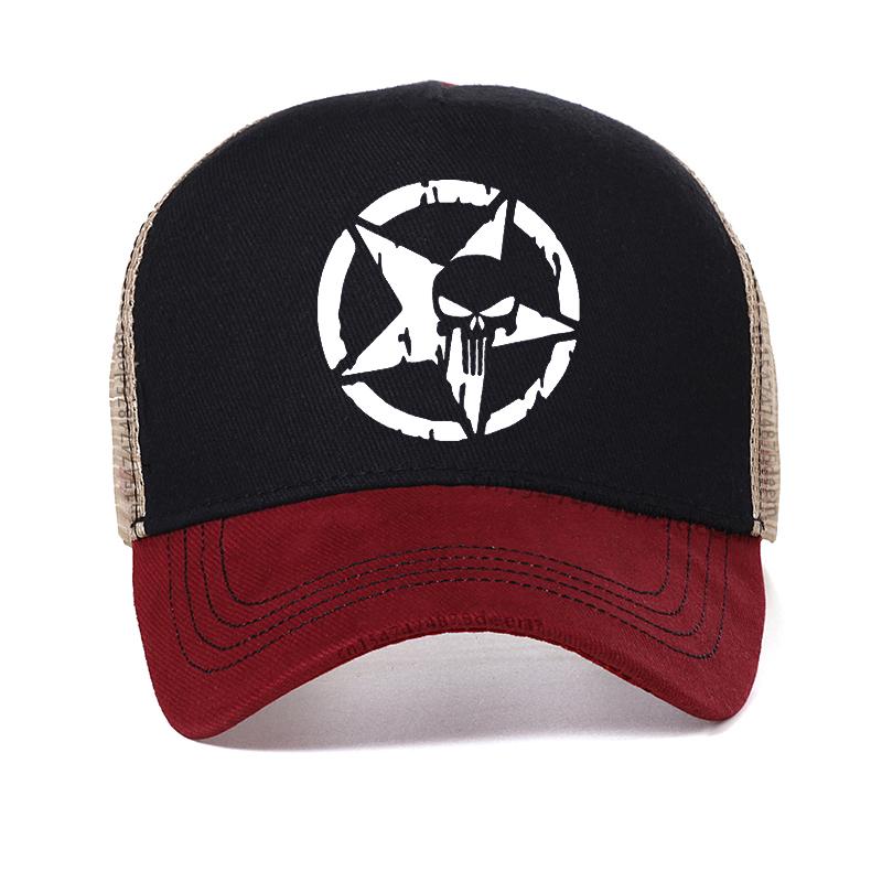 New Mesh breathable hat men Punisher Baseball Cap outdoor Fishing Caps Men Outdoor Oscar Mike Freedom Edition Army Casquette Hat