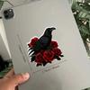 Raven and Red Roses Sticker, Edgar Allen Poe Bookish Merch, Gothic Tattoo Inspired Design, Hand Drawn Crow Art, Witchy Gifts, Dark Academia