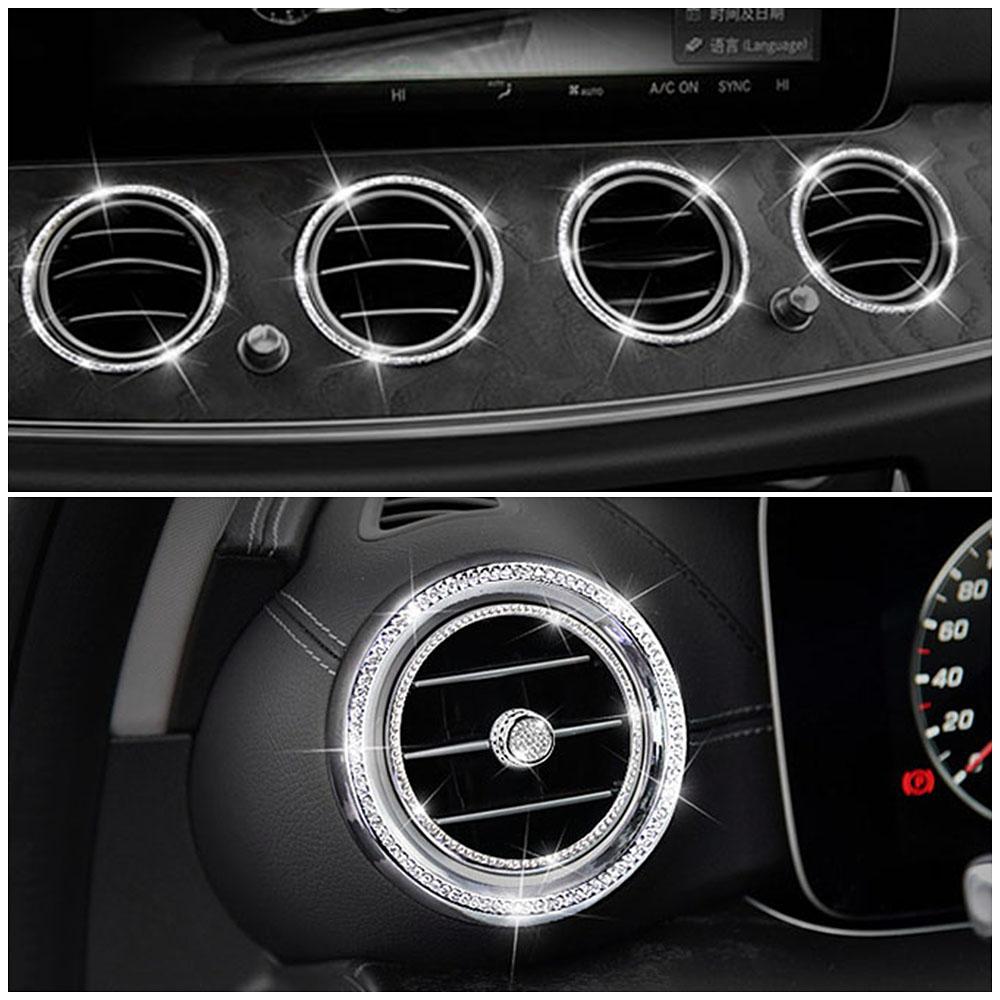 Pro Mercedes Benz E Class W213 2016- Centrální konzole Klimatizace AC Output Ventil Refit Crystal Diamond Decal Ring